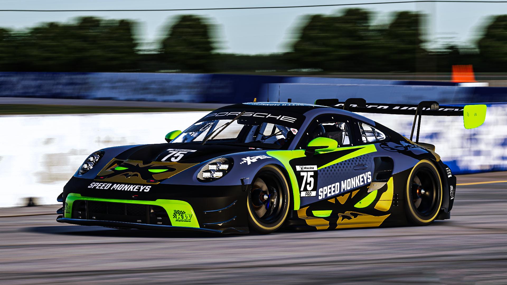 Speed-Monkeys-Porsche GT3 mit Startnummer 75 auf der Strecke